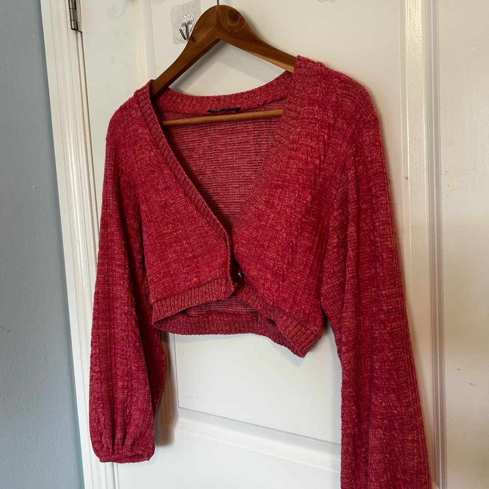 Women's pink and orange Cropped Sweater